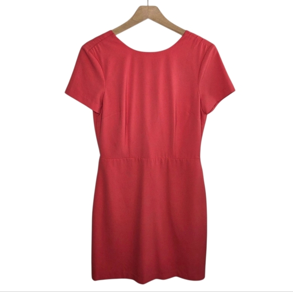 Cupcakes & Cashmere | Dark Coral Sheath Dress with Deep V-back Size 4 - Picture 1 of 7